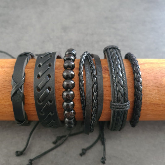 Multi Bracelets Noir - Guy Linier